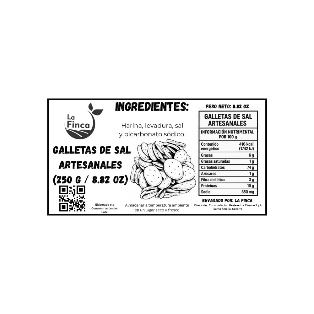 Galletas de sal artesanales La Finca (250 g / 8.82 oz) - Miniatura 3