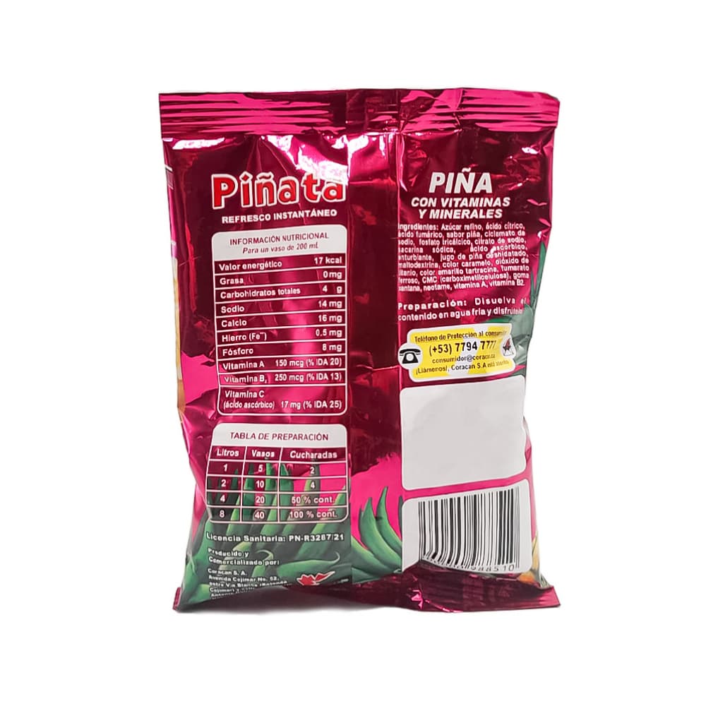 Refresco instantáneo sabor piña Piñata Coracan (200 g / 7.05 oz) - Miniatura 2