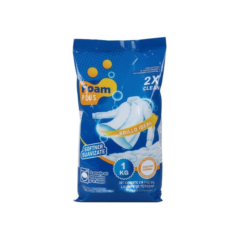 Detergente en polvo con fragancia a flores Foam Plus (1 kg / 2.2 lb) - Imagen 1