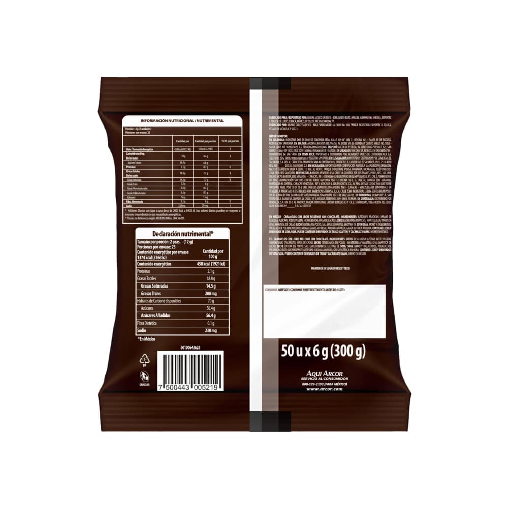 Caramelo con leche rellenos con chocolate Arcor Butter Toffees (300 g / 10.58 oz) - Miniatura 7