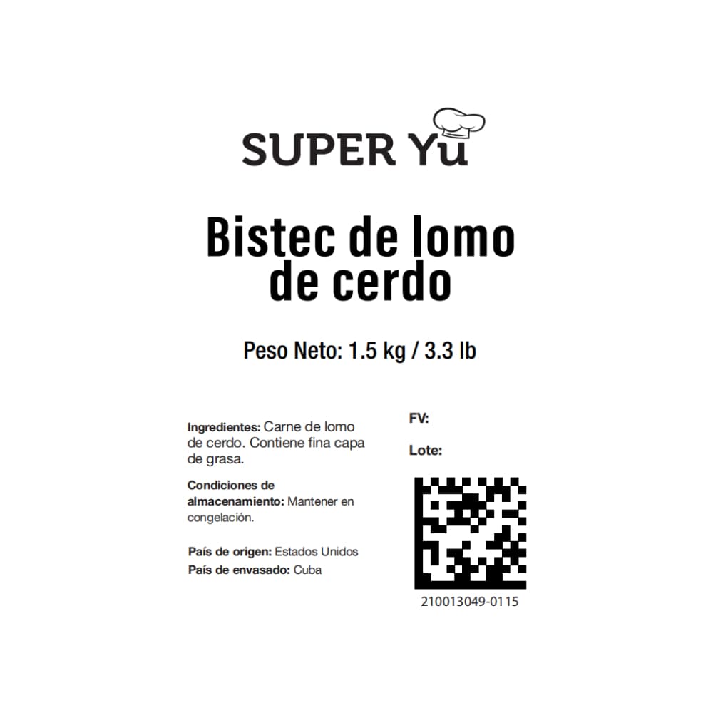 Bistec de lomo de cerdo Super Yu (1.5 kg / 3.3 lb) - Miniatura 3