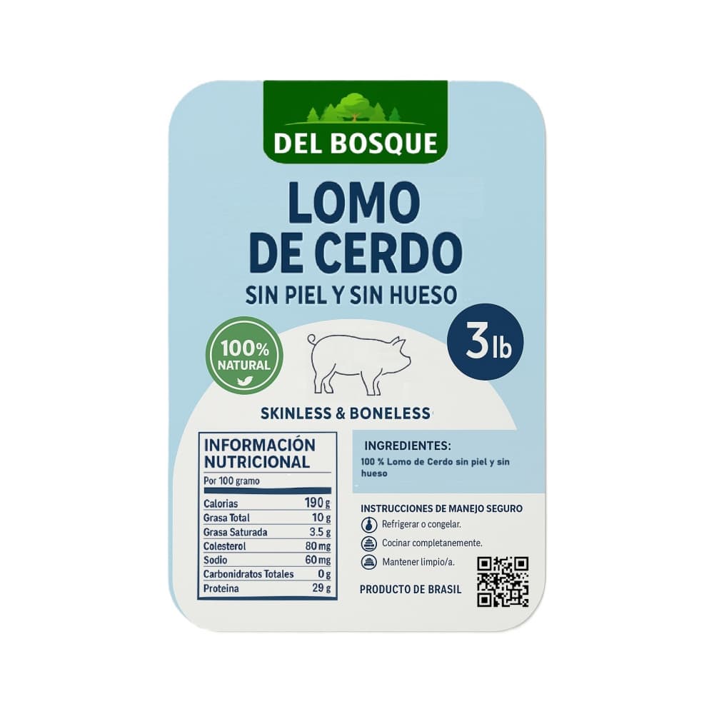 Lomo de cerdo sin piel y sin hueso Del Bosque (1.37 kg / 3 lb) - Miniatura 2