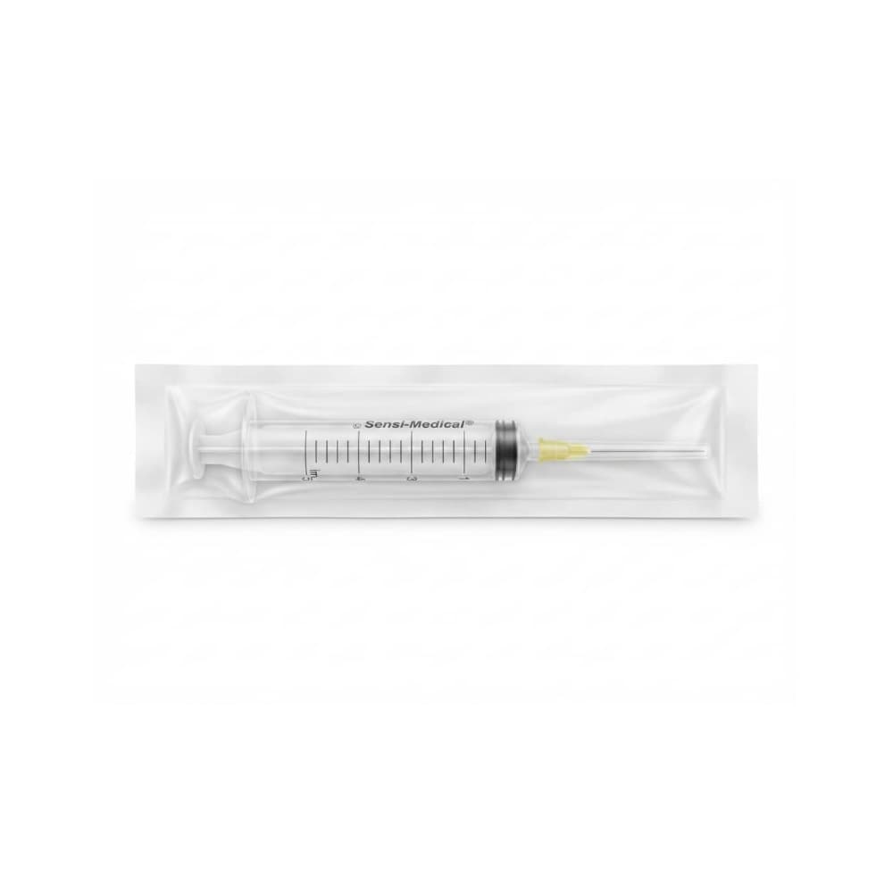 Jeringa de plástico desechable de 20 ml con aguja Sensi Medical - Miniatura 2
