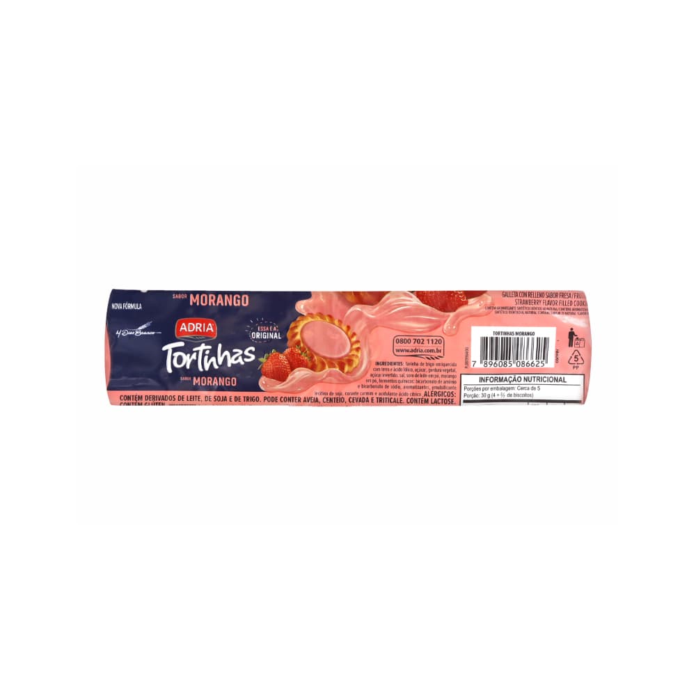 Galletas con relleno sabor fresa Tortinhas Adria (140 g / 4.94 oz) - Miniatura 2