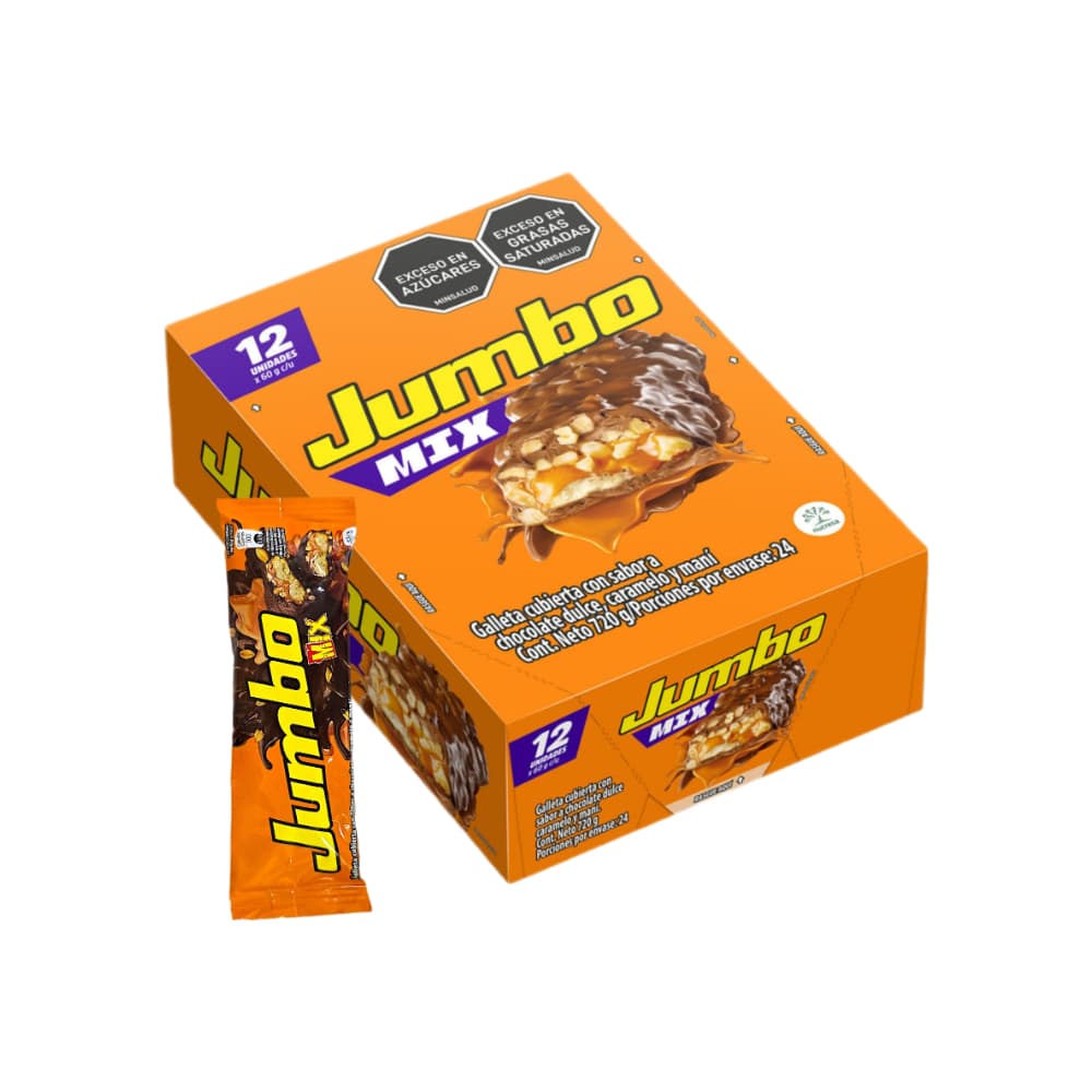 Combo de galleta cubierta sabor a chocolate con caramelo y maní (12 x 60 g) - Imagen 1