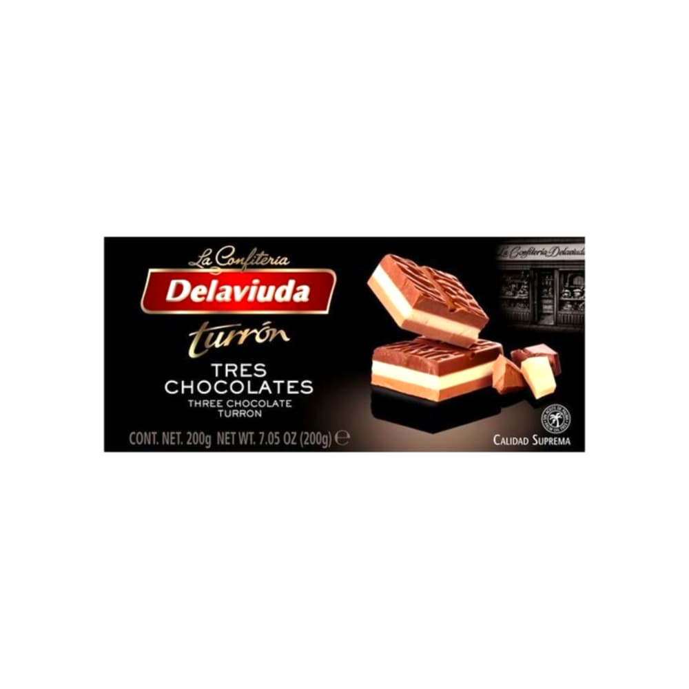 Turrón tres chocolate Delaviuda (200 g / 7.05 oz) - Miniatura 3