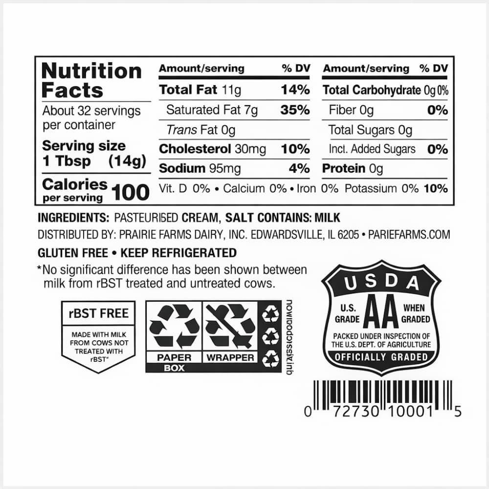 Mantequilla con sal Prairie Farms (2 x 453 g / 1 lb) - Miniatura 3