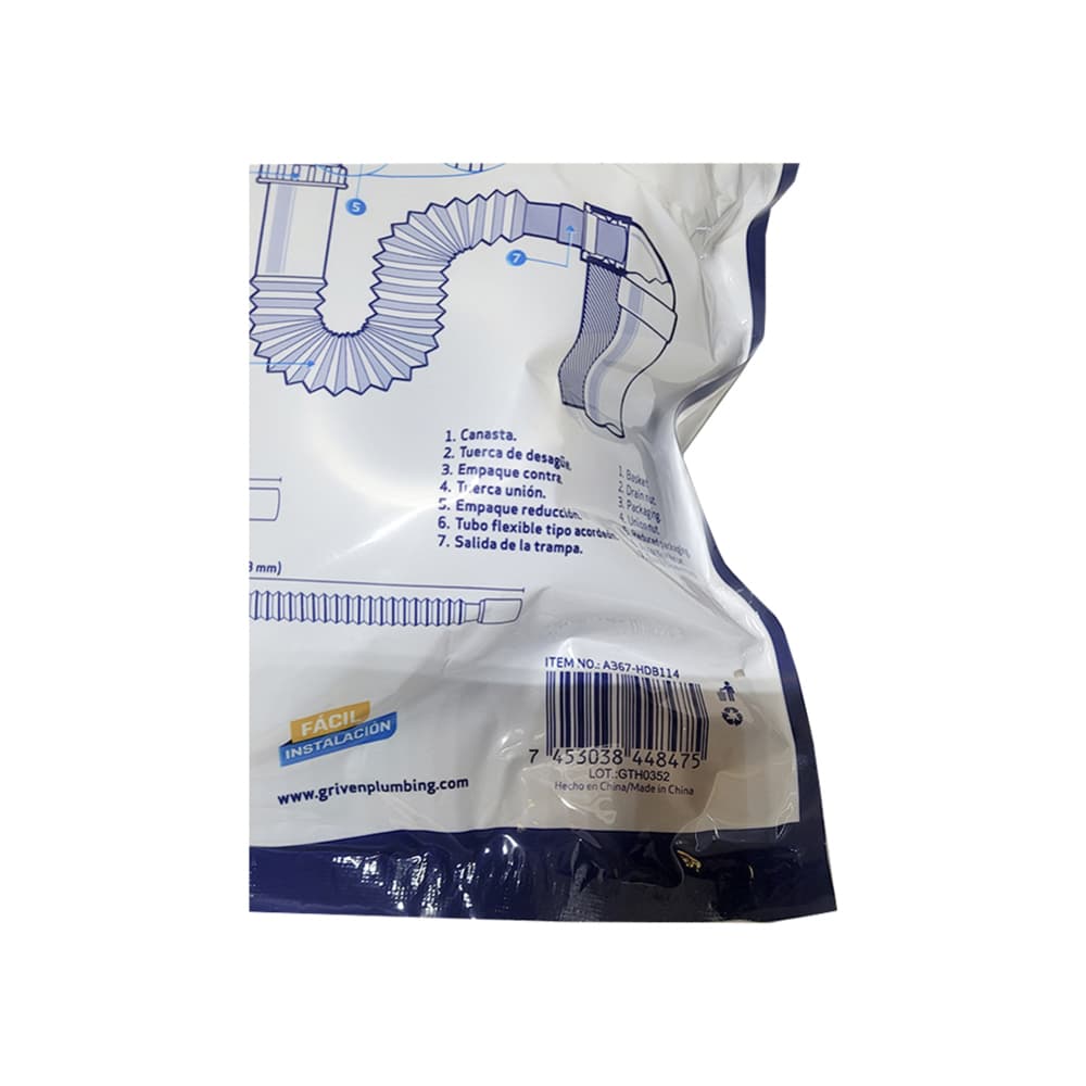 Trampa - sifa - flexible con canasta para fregadero 1-1/2 Griven - Miniatura 4