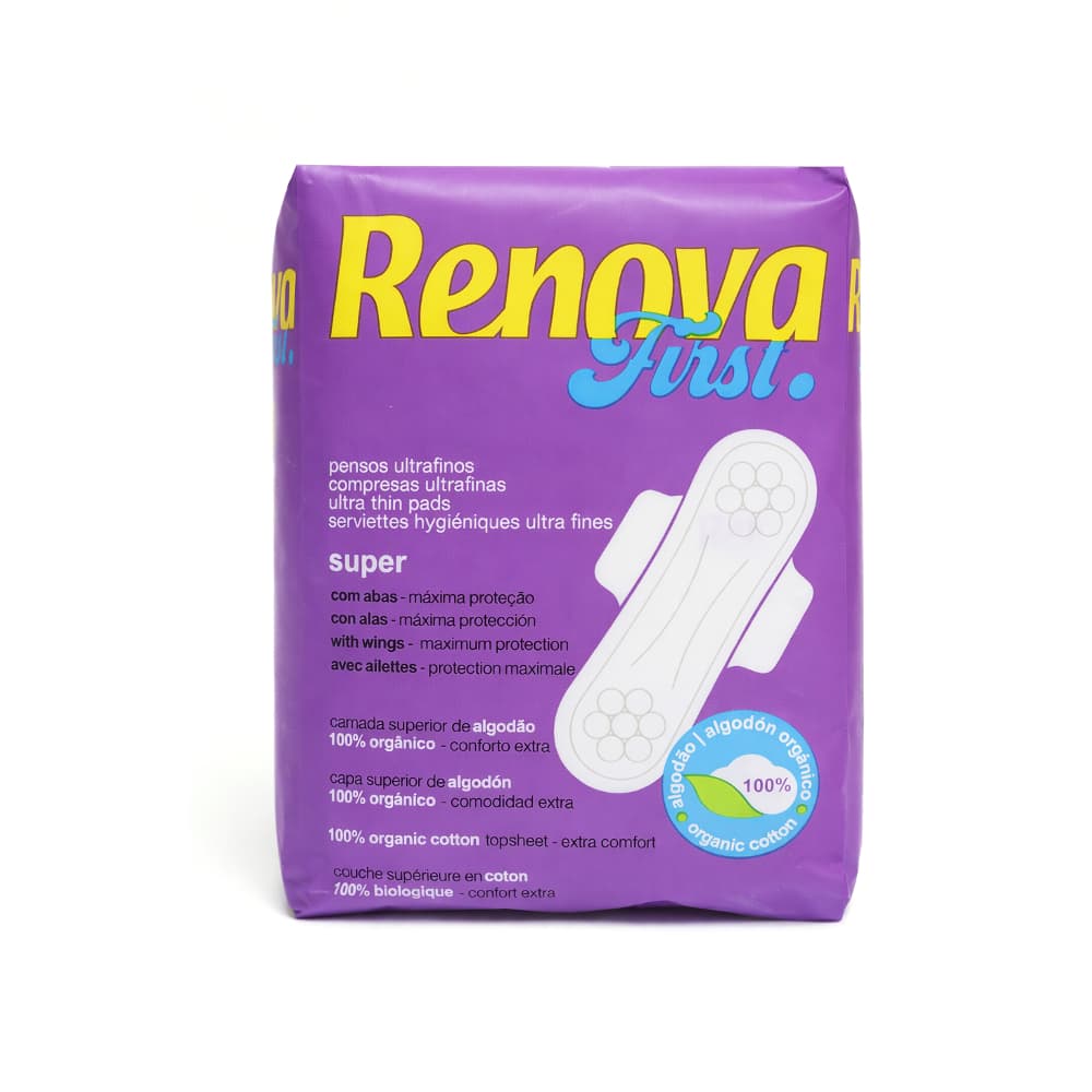 Toallas sanitarias ultrafinas con alas super Renova (10 U) - Miniatura 2