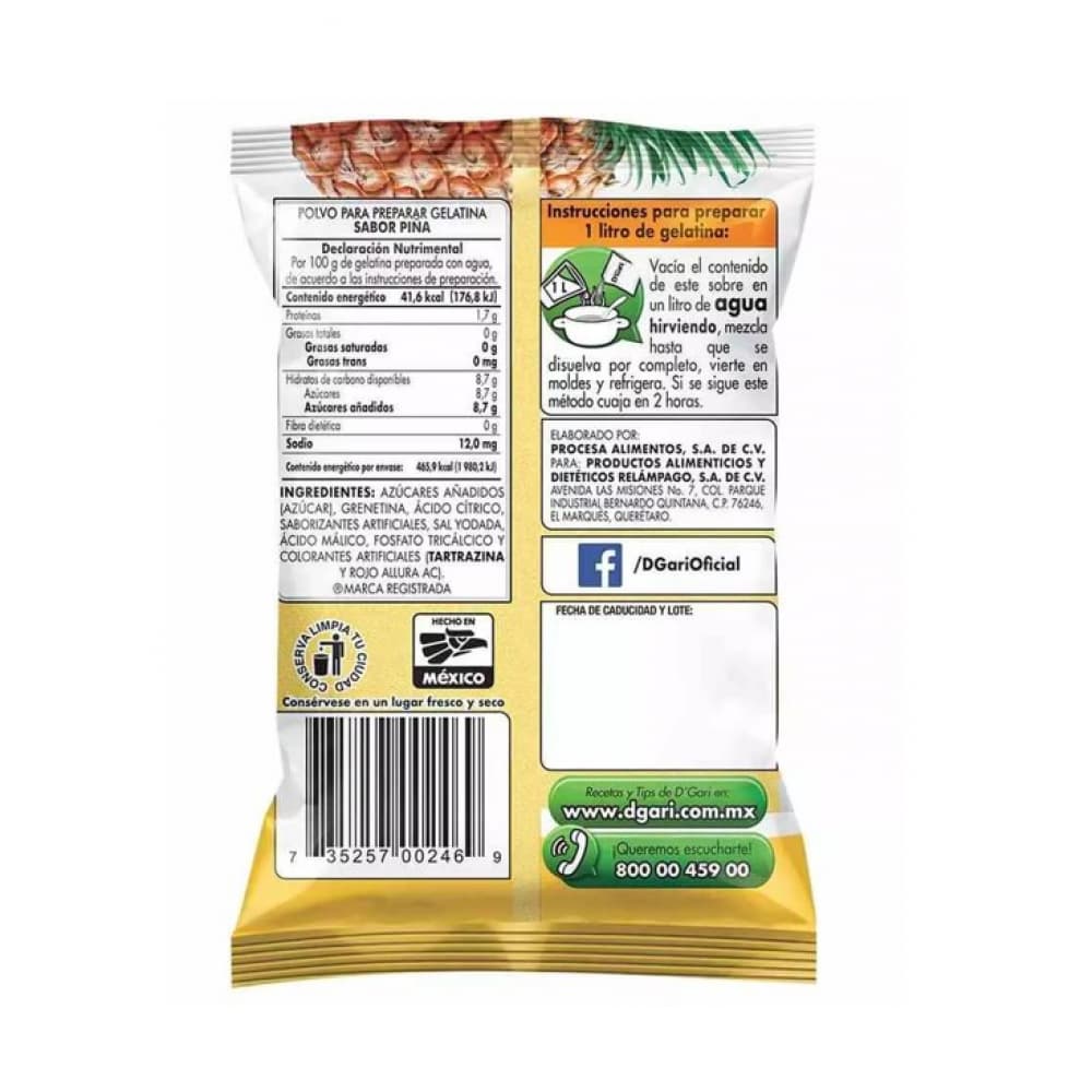 Gelatina sabor piña D'Gari (120 g / 4.2 oz) - Miniatura 2