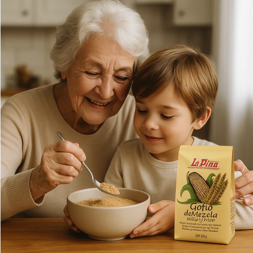 Gofio de mezcla maíz y trigo La Piña (500 g / 1.1 lb) - Miniatura 4