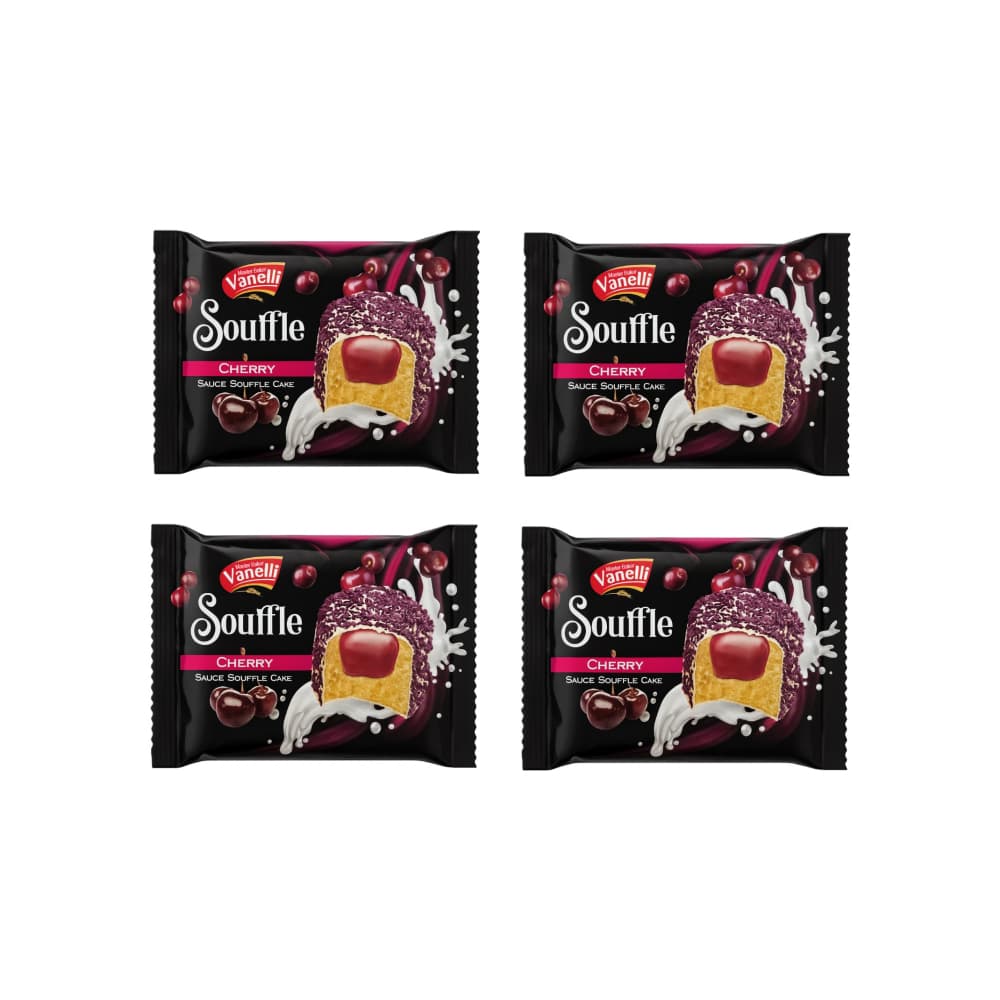 Pastel Souffle relleno con crema de cereza Vanelli (4 x 55 g / 1.94 oz) - Miniatura 1
