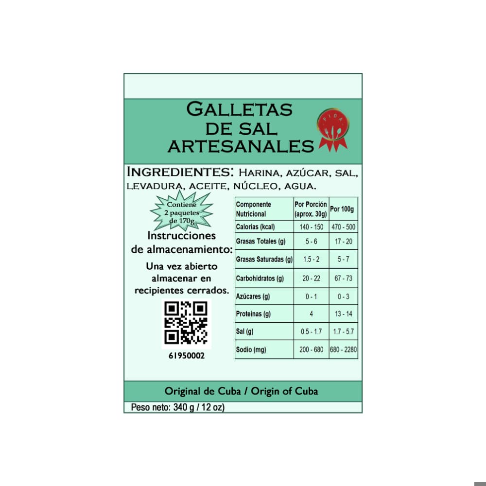 Galletas de sal artesanales P.I.D.A (2 x 170 g / 6 oz) - Miniatura 3