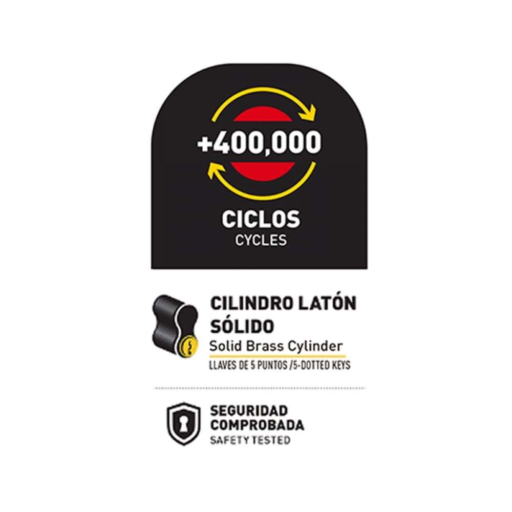 Cerradura - yale o llavín - para entrada principal de puerta exterior Covo - Miniatura 3