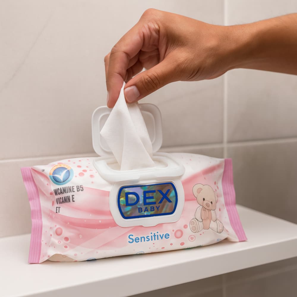 Toallitas húmedas sensible con pro-vitamina b5 y vitamina DEX (72 U) - Miniatura 4