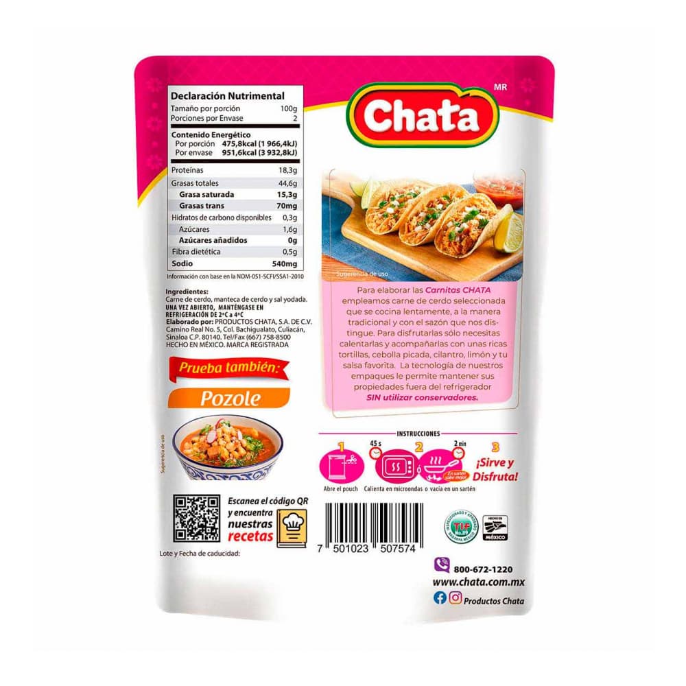 Carnitas de puerco Chata (200 g / 7.05 oz) - Miniatura 2