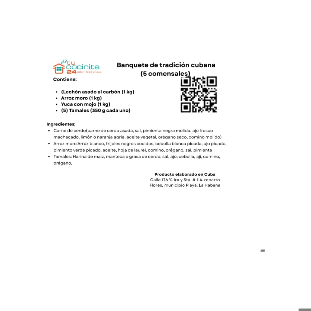 Combo: Banquete de tradición cubana Tucocinita24 (15 comensales) - Miniatura 2