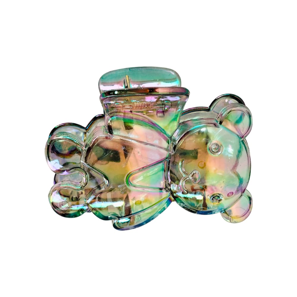 Gancho con figura de oso transparente con acabado tornasolado para el cabello Tiara - Miniatura 2