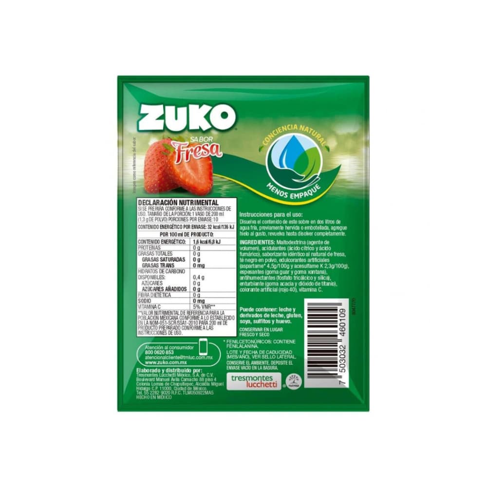Combo refrescos zuko manzana (5 x 13 g) + zuko piña (5 x 13 g) + zuko fresa (5 x 13 g) - Miniatura 4