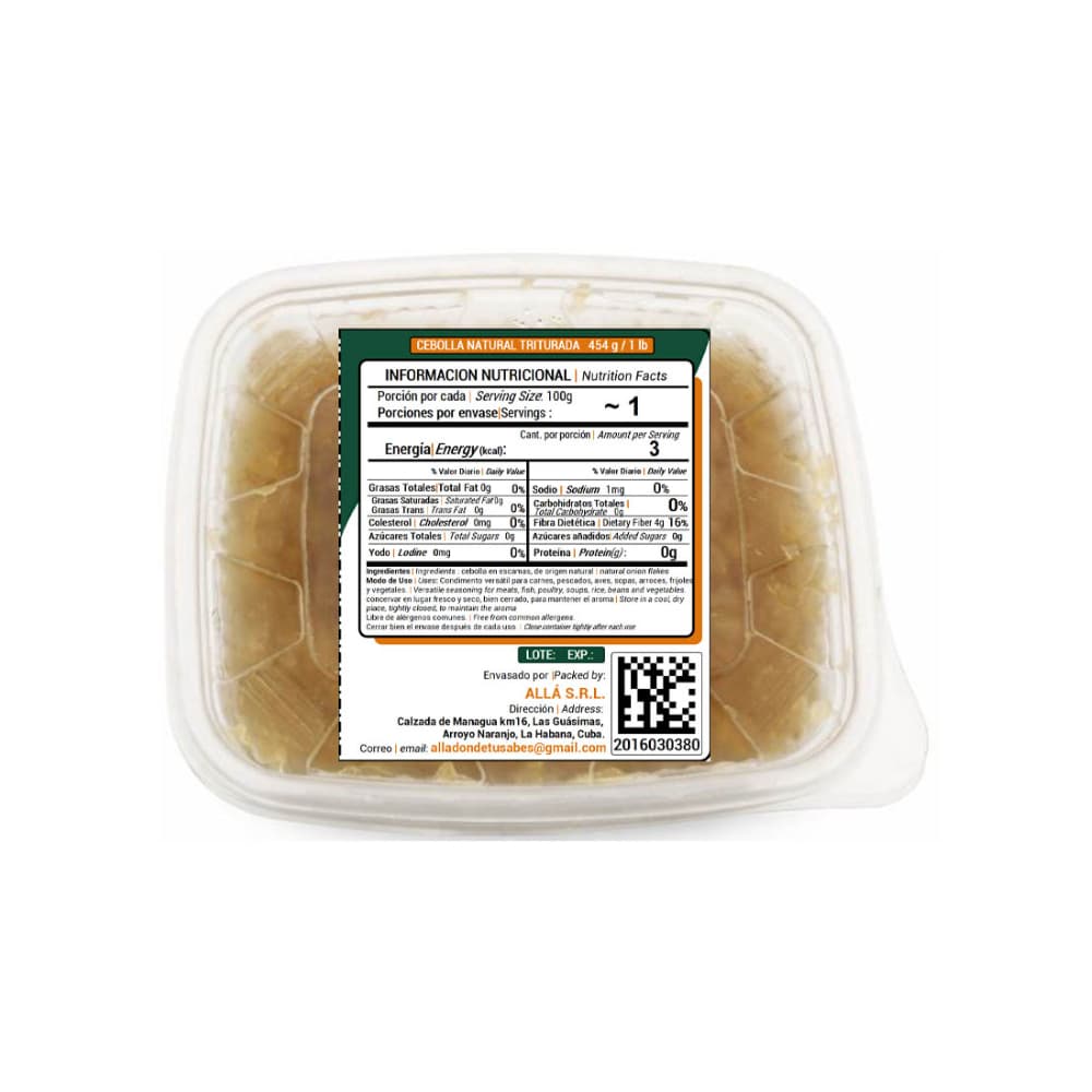 Cebolla natural triturada ALLÁ (454 g / 1 lb) - Miniatura 3