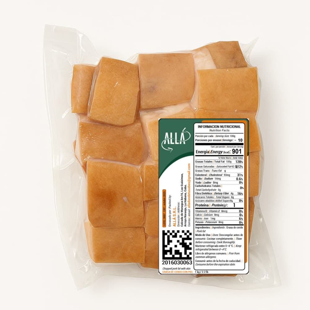 Grasa de cerdo con piel (1 Kg / 2.2 lb) - Miniatura 2