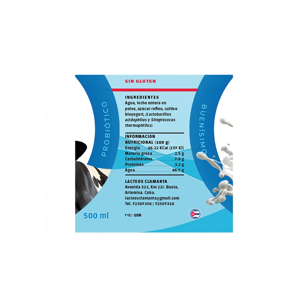 Yogurt Probiótico natural Gustó Premium (500 ml) - Miniatura 3