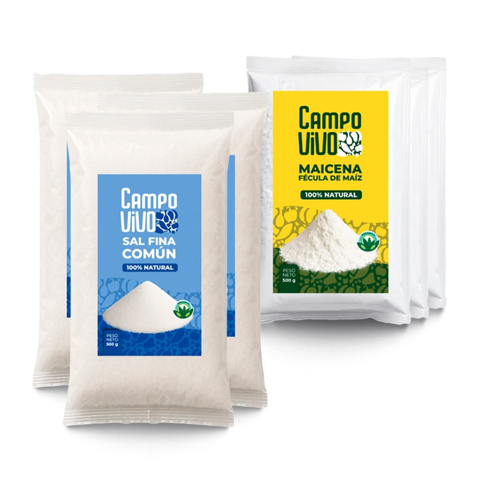 Combo de grano y sazón Campo Vivo #7: Sal fina común + Maicena - Imagen 1