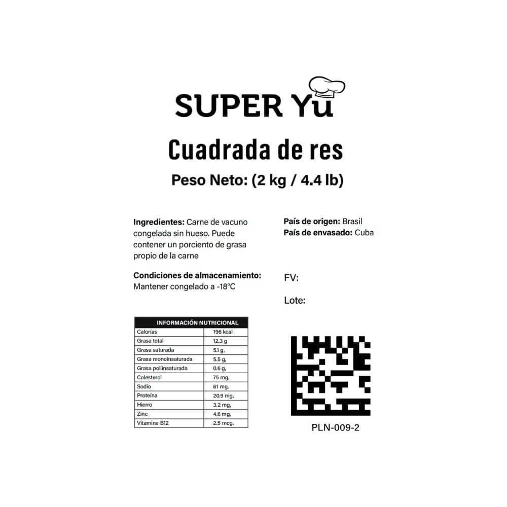 Cuadrada de res Super Yu (2 kg / 4.4 lb) - Miniatura 3