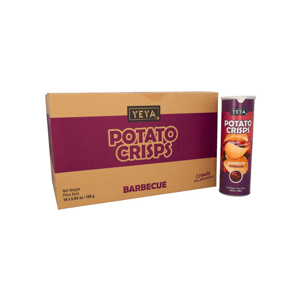 Papas fritas crujientes sabor a salsa barbacoa YEYA (14 x 160 g / 5.64 oz) - Imagen 1