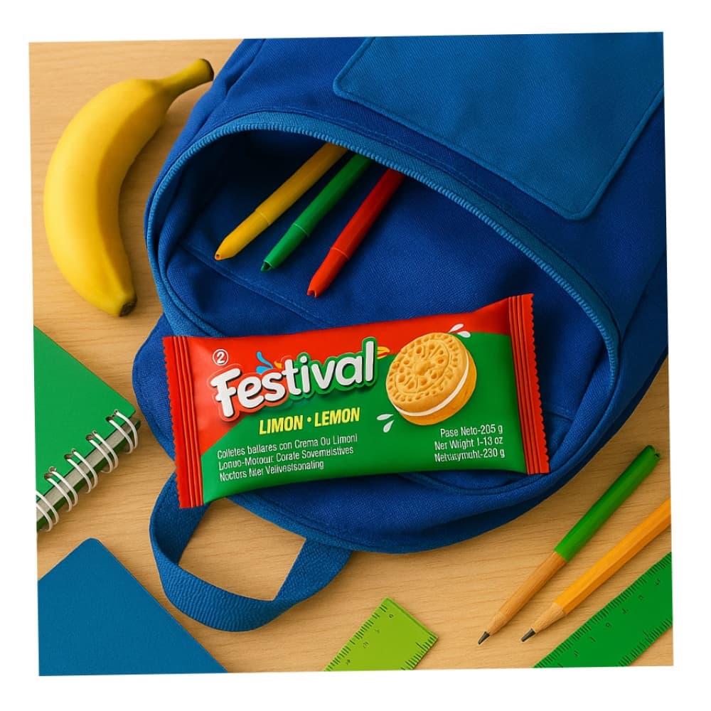 Galletas dulces rellenas con crema sabor limón Festival (403 g / 14.2 oz) - Miniatura 2