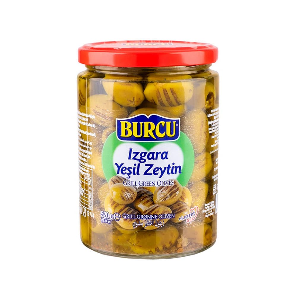 Aceitunas verdes a la parrilla Burcu (520 g / 1.15 lb) - Imagen 1