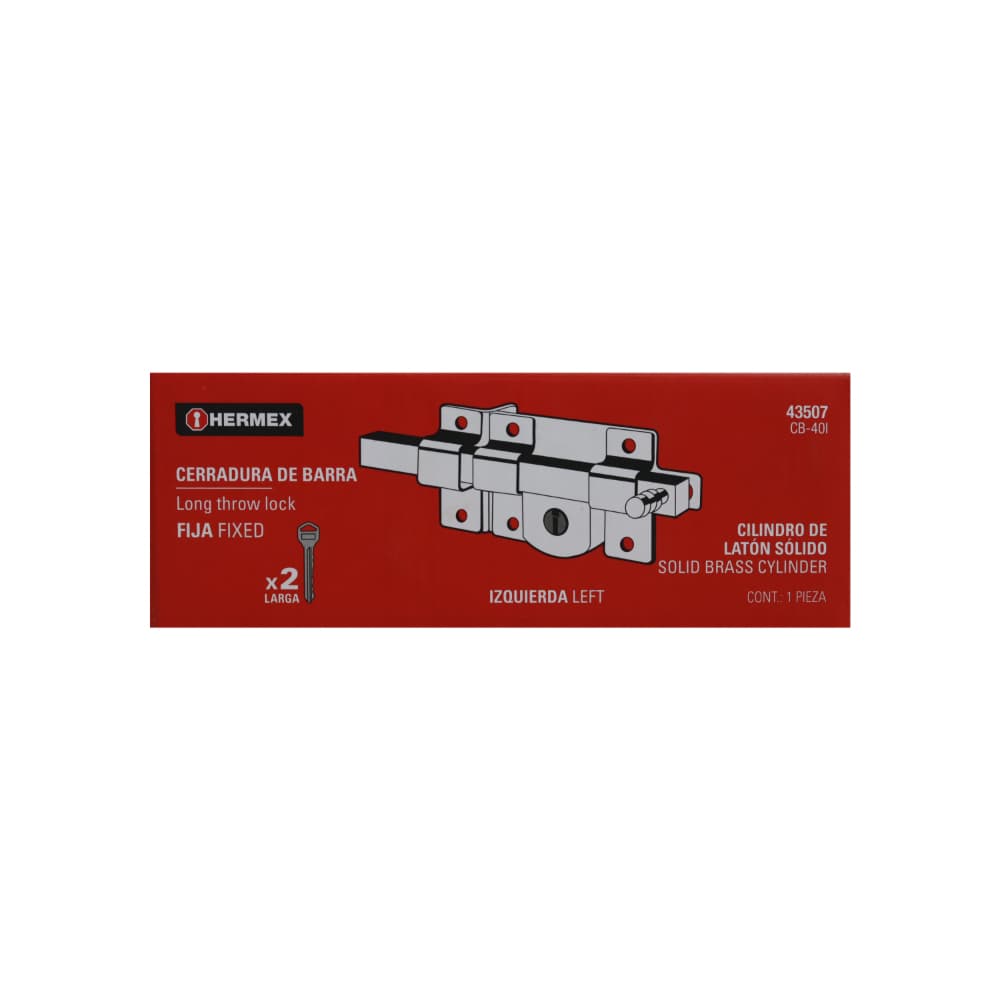 Cerradura de barra fija izquierda Hermex CB-40I - Miniatura 3