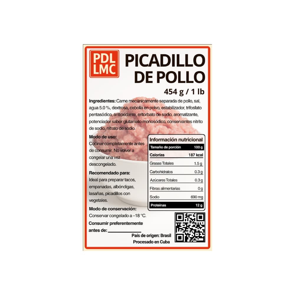 Picadillo de pollo PDL LMC (454 g / 1 lb) - Miniatura 2