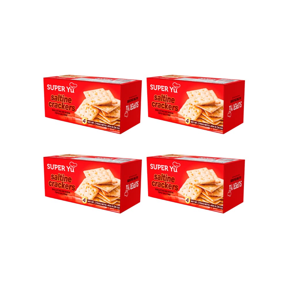 Galletas de soda tipo saltine Super Yu (4 x 454 g / 16 oz) - Imagen 1