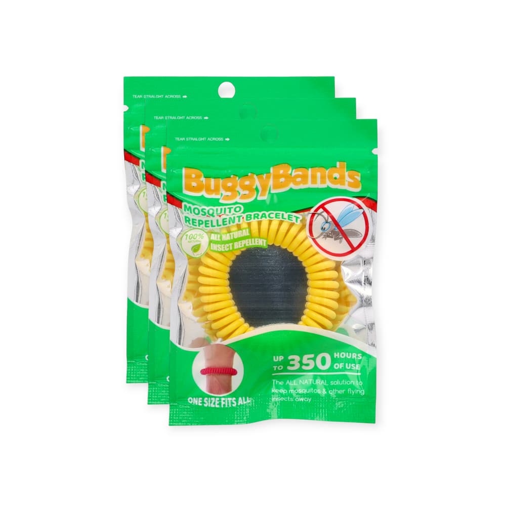 Pulseras repelentes de mosquitos, color Amarillo Buggy Bands (3 U) - Imagen 1