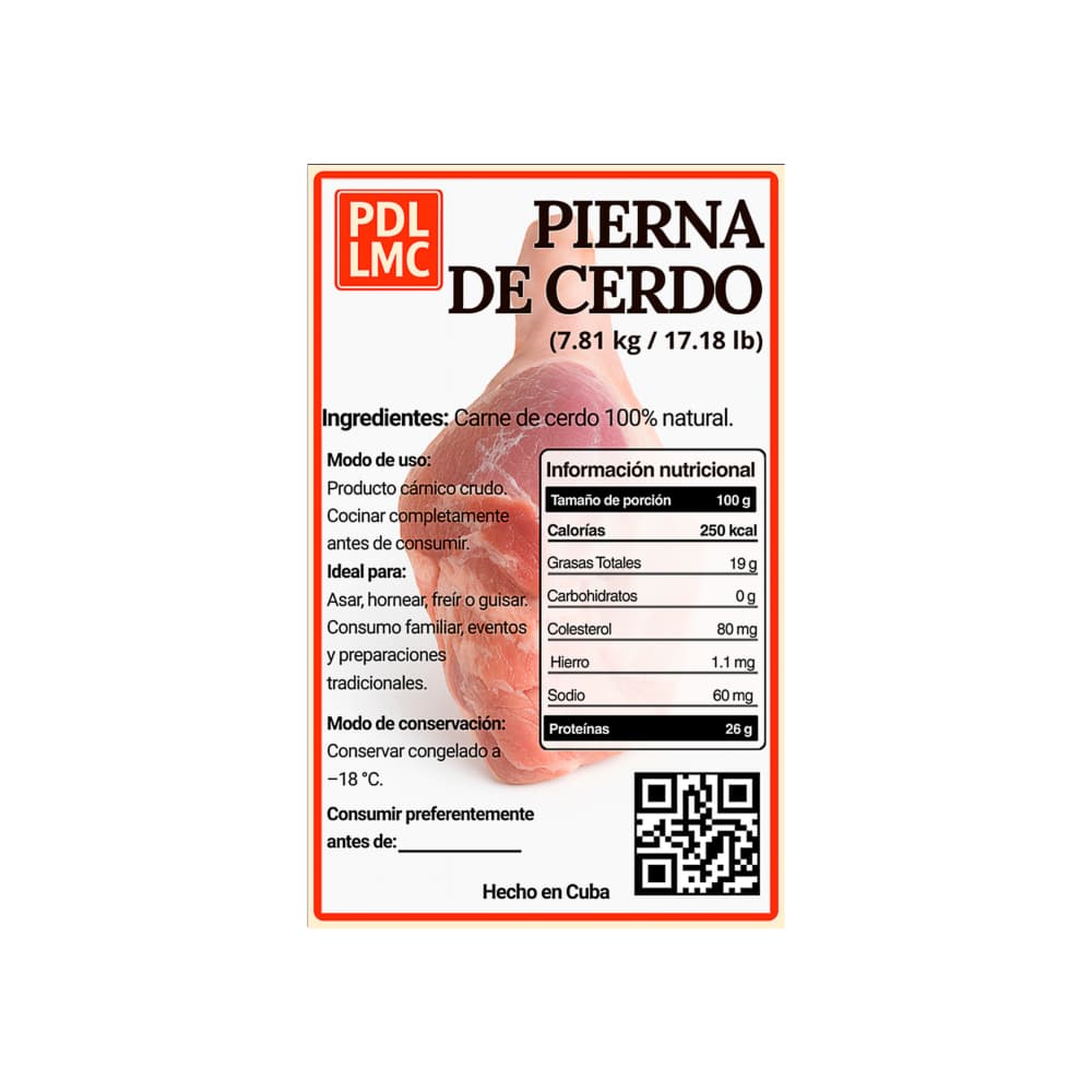 Pierna de cerdo PDL LMC (7.81 kg / 17.18 lb) - Miniatura 3