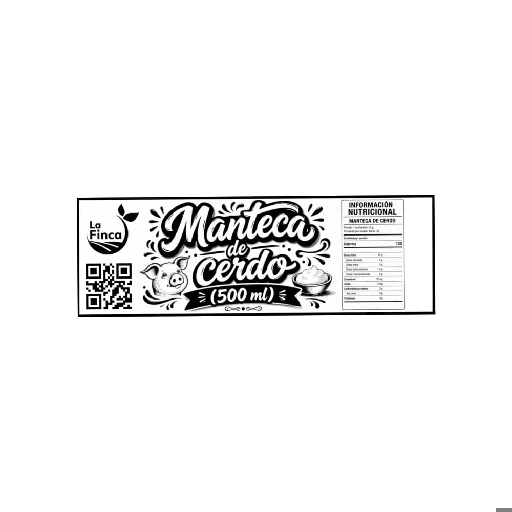 Manteca de cerdo La Finca (500 ml) - Miniatura 2