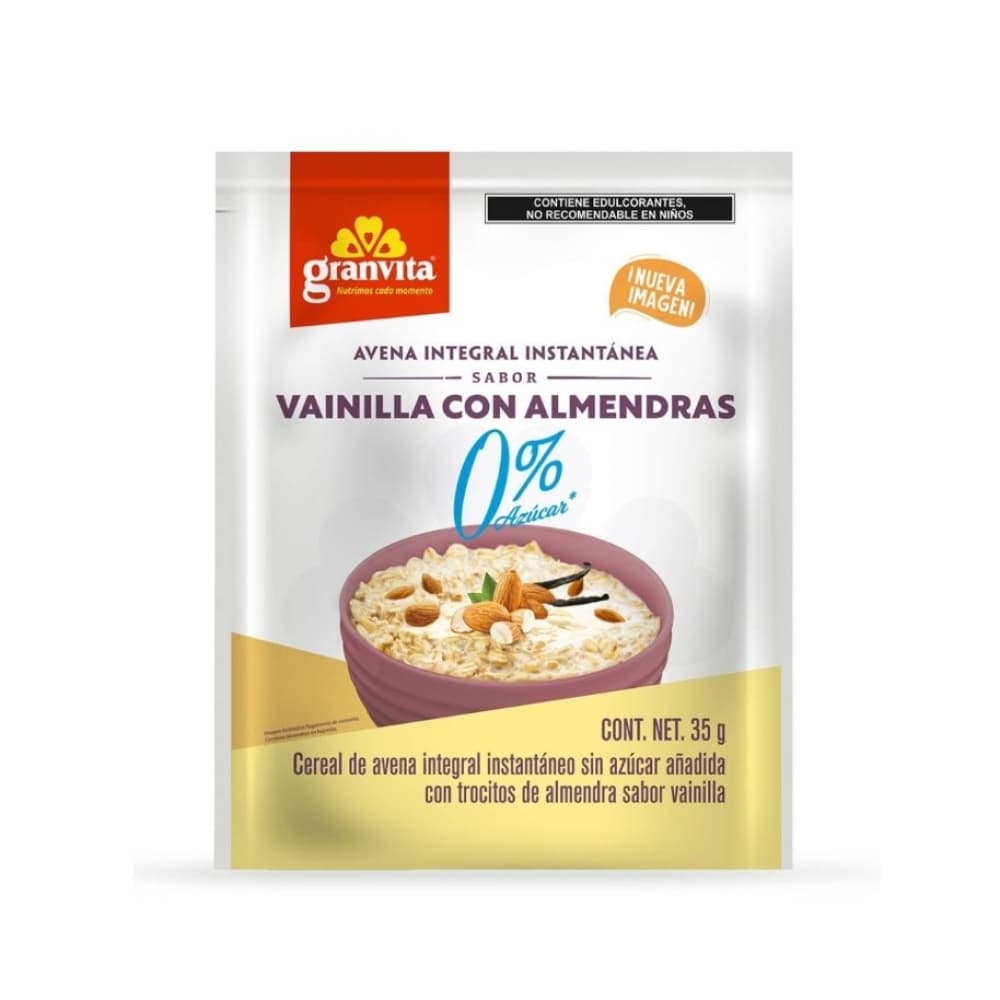 Avena integral instantánea sabor vainilla con almendras Granvita (35 g / 1.23 oz) - Imagen 1