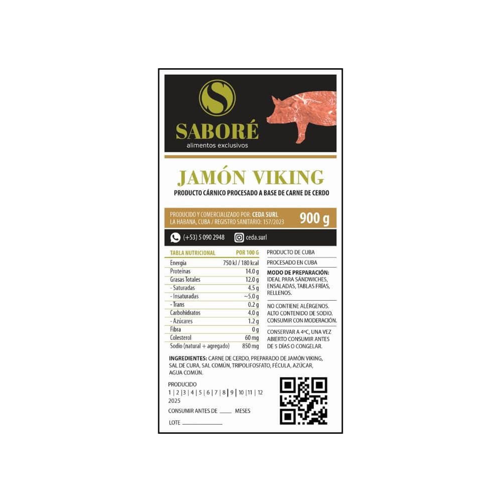 Jamón viking Saboré (900 g / 1.98 lb) - Miniatura 2