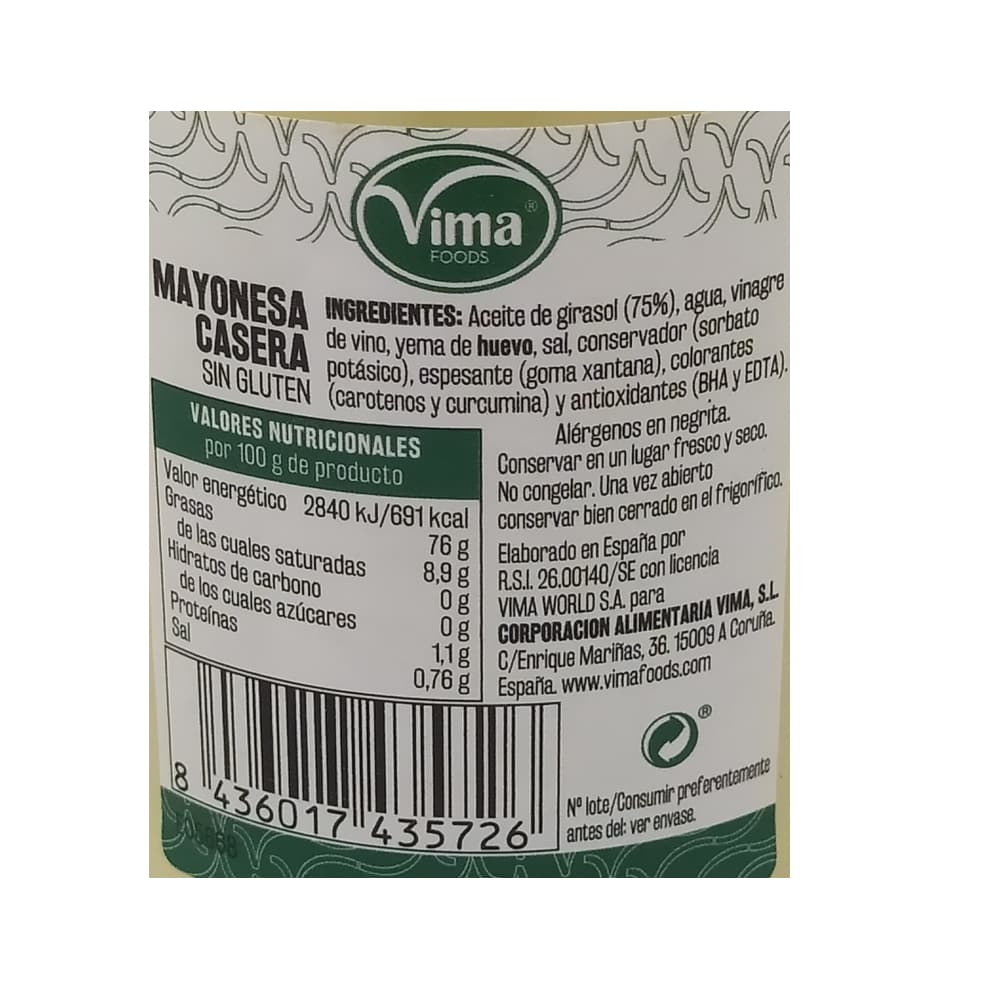 Mayonesa casera Vima Foods (225 ml) - Miniatura 4