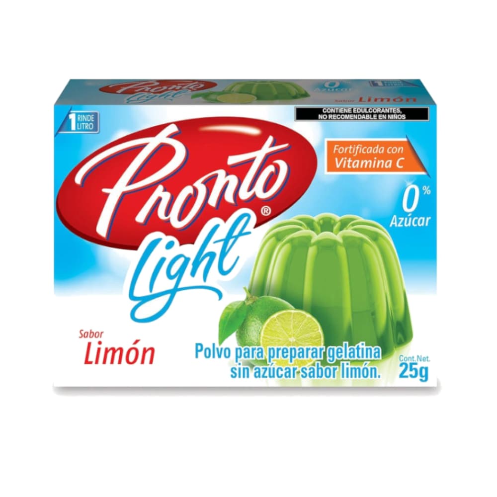 Polvo para preparar gelatina sin azúcar con sabor a limón Pronto (25 g) - Imagen 1