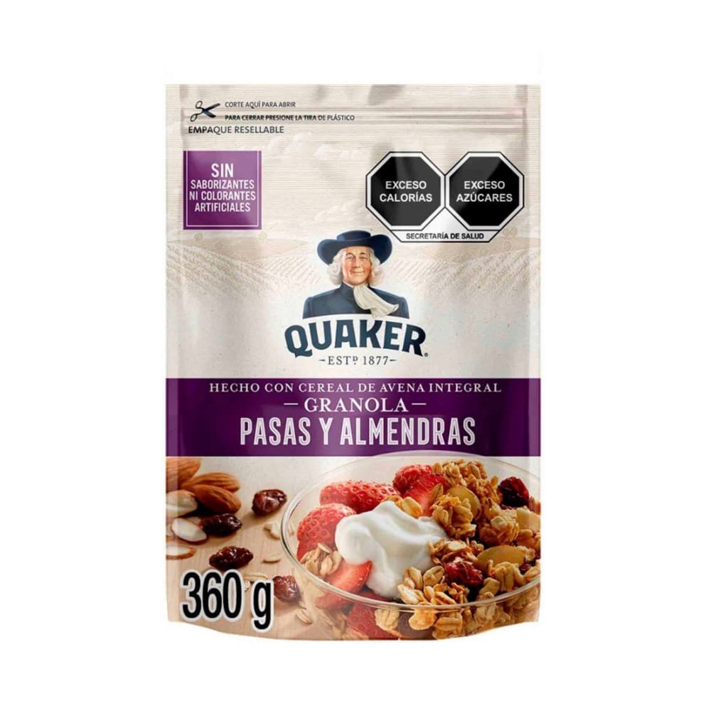 Cereal de avena integral granola pasas y almendras Quaker (360 g / 12.7 oz) - Imagen 1