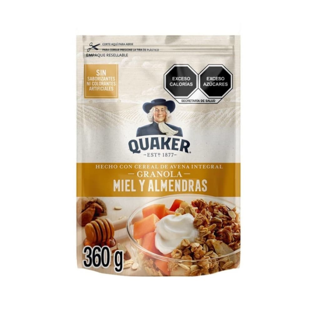 Cereal de avena integral granola miel y almendras Quaker (360 g / 12.7 oz) - Imagen 1
