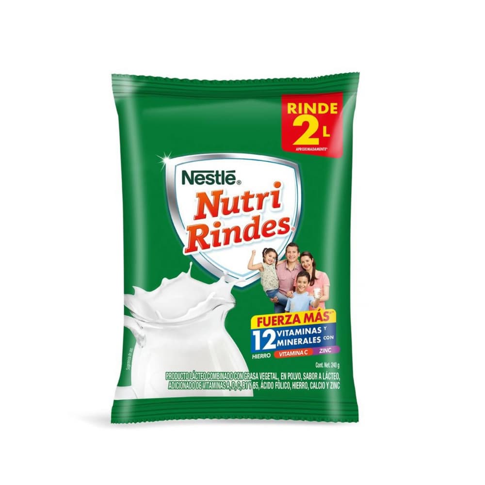 Leche semidescremada en polvo Nestlé Nutri Rindes (240 g / 8.47 oz) - Imagen 1