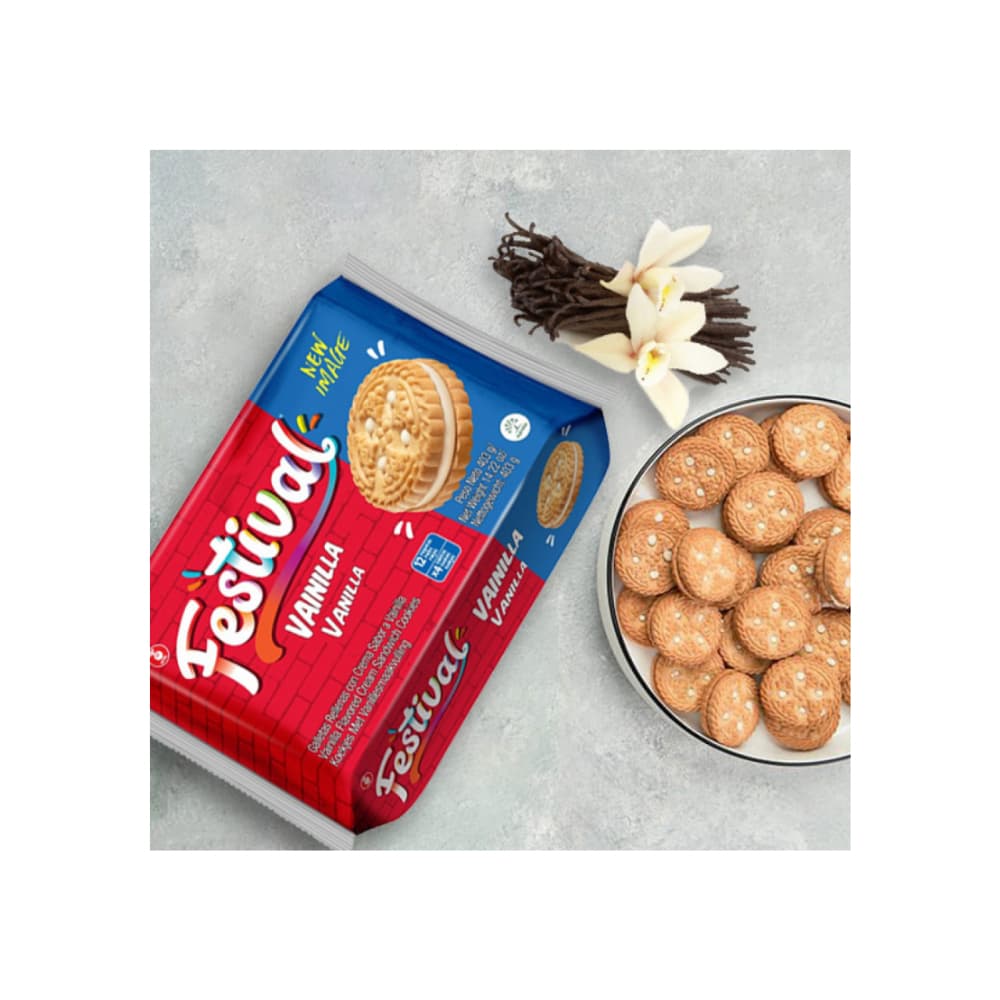 Galletas dulces rellenas con crema sabor a vainilla Festival (403 g / 14.22 oz) - Miniatura 5