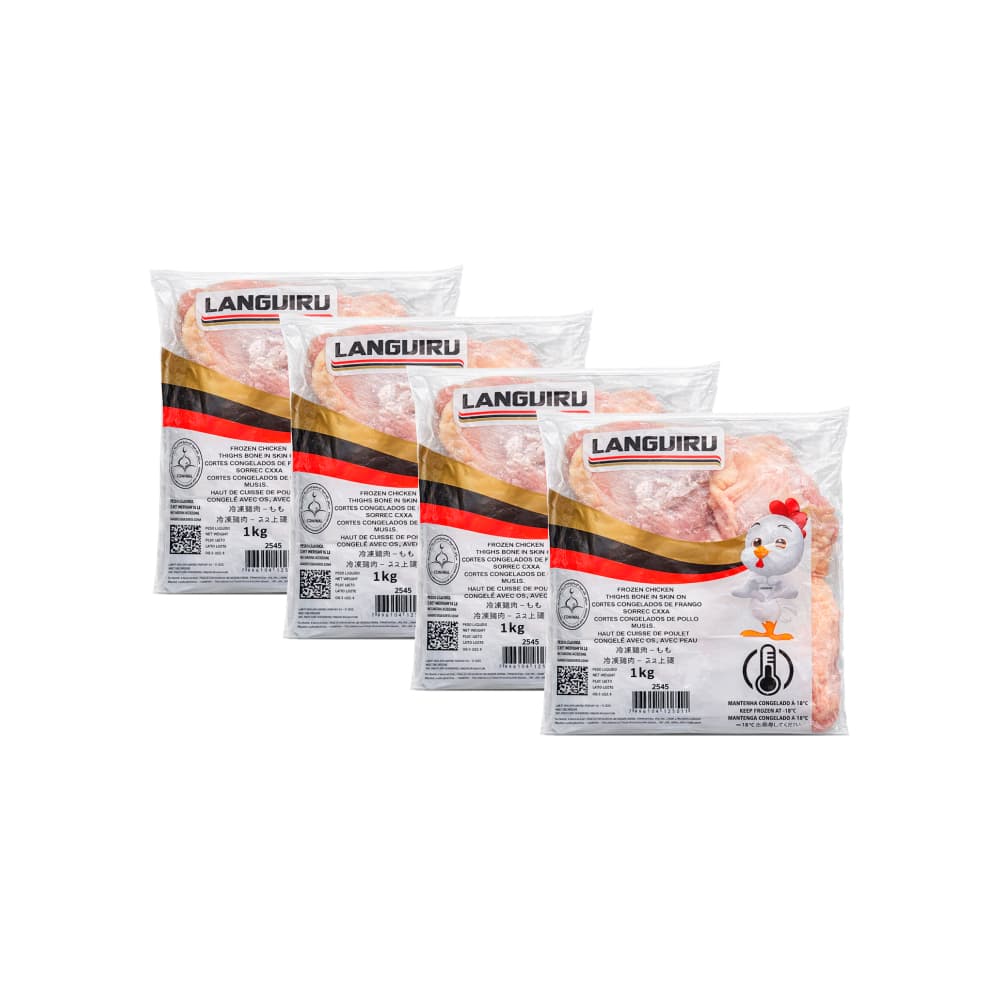 Cortes - encuentro - de pollo congelados con carcasa trasera Languiru (4 x 1 kg / 2.2 lb) - Miniatura 1