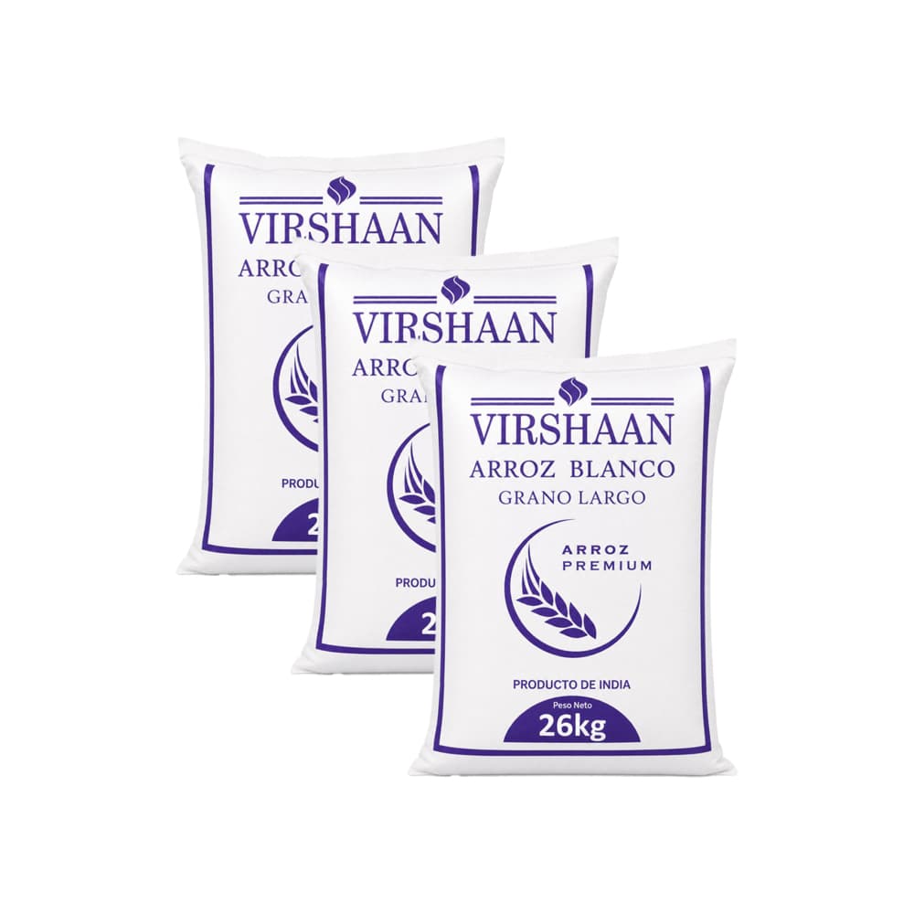 Arroz blanco grano largo Virshaan (3 x 26 kg / 57.32 lb) - Miniatura 1