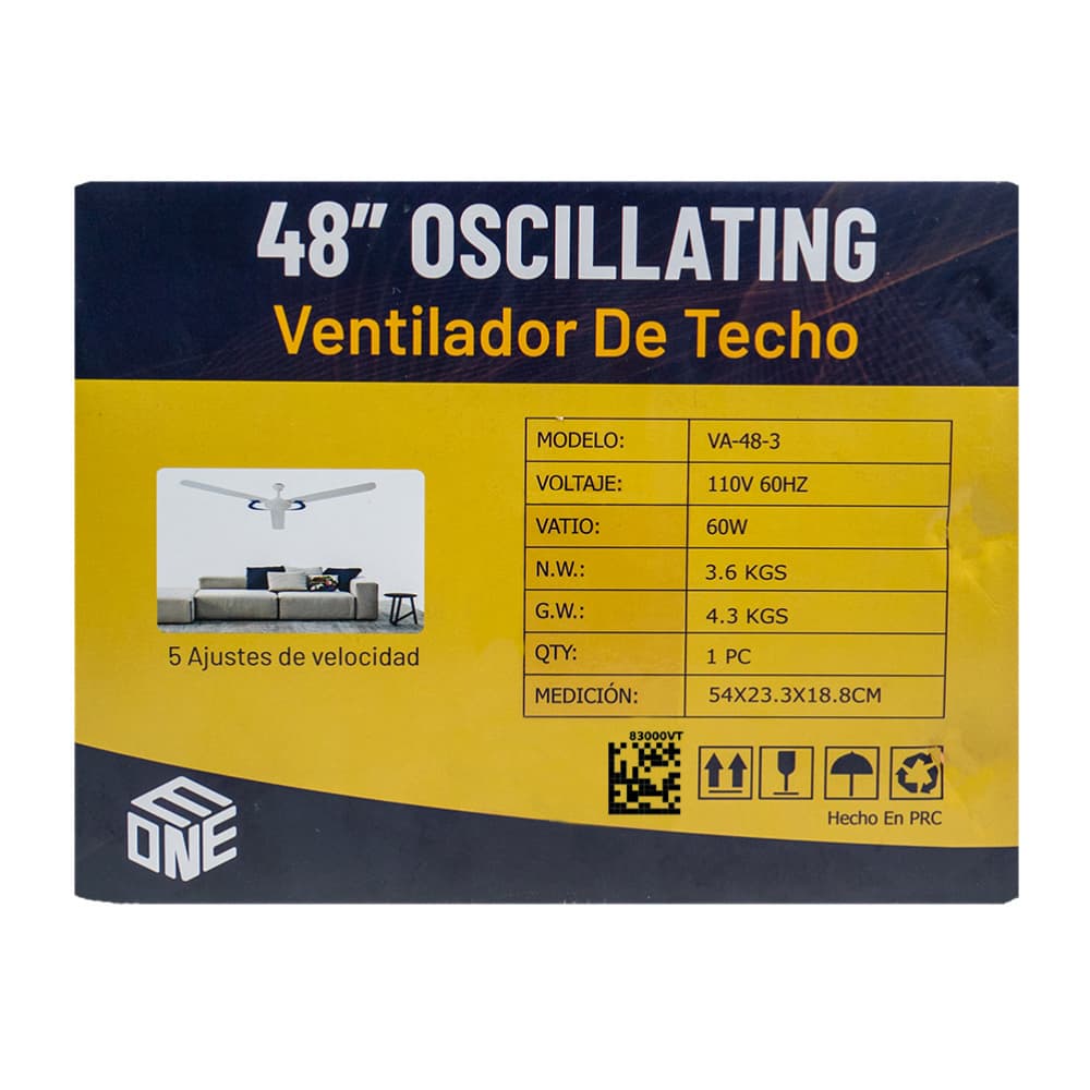 Ventilador de techo de 48" Eone VA-48-3 - Miniatura 4