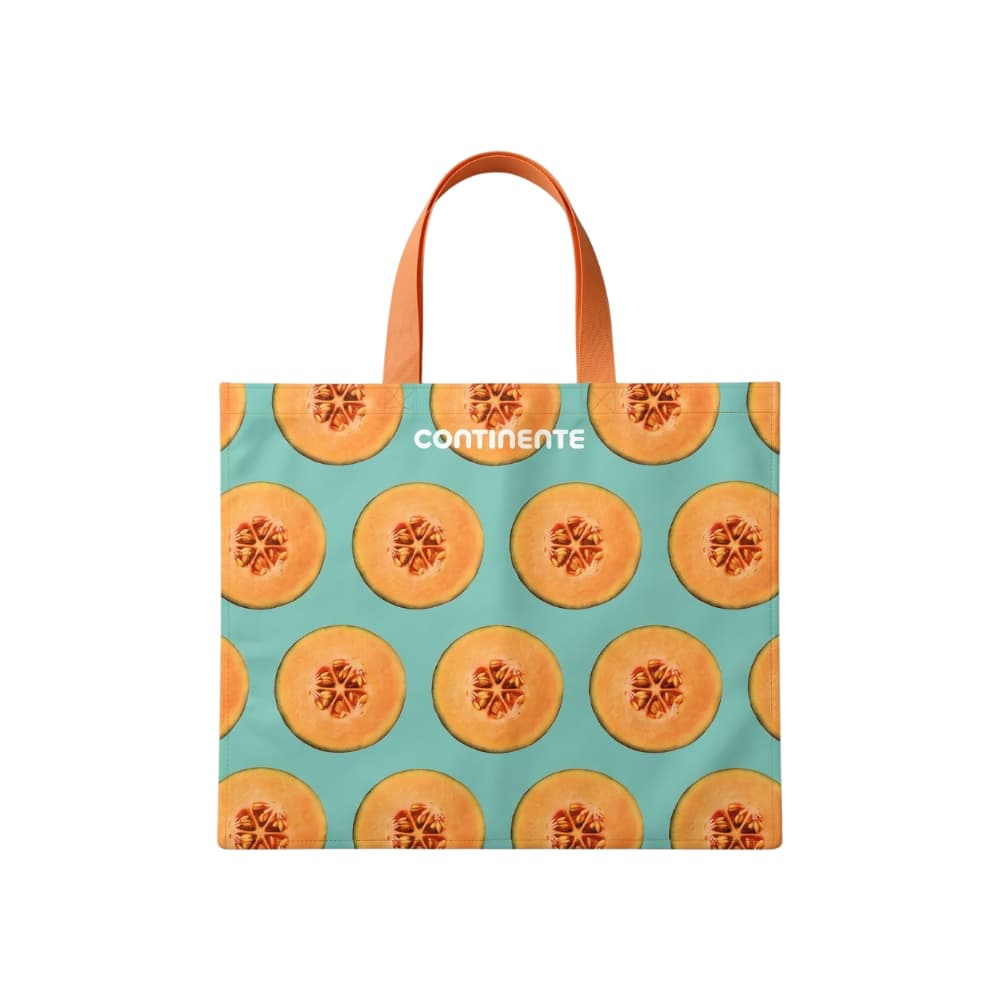 Bolsa de compra reutilizable de 38.6 L con estampado de melones Continente (1 U) - Miniatura 1