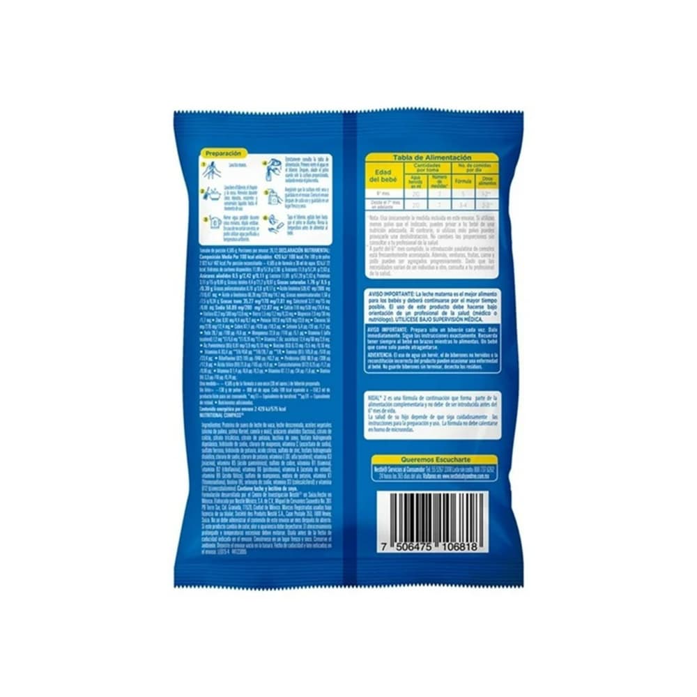 Fórmula para lactantes de 6 a 12 meses con hierro Nidal Nestlé (120 g / 4.23 oz) - Miniatura 2